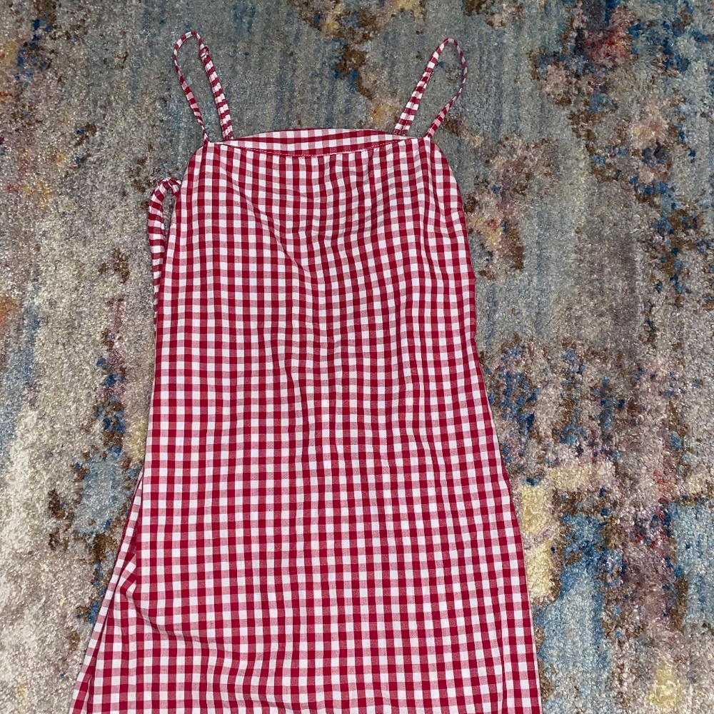 Red and White Checkered Dress